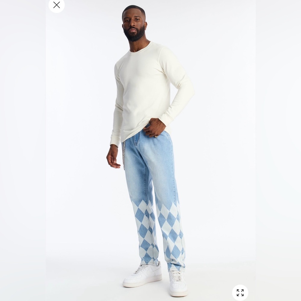 Mens 38X34 Argyle jeans / NEW